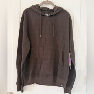 Modern culture men’s textured vertical pattern, espresso, brown hoodie. NWT $56